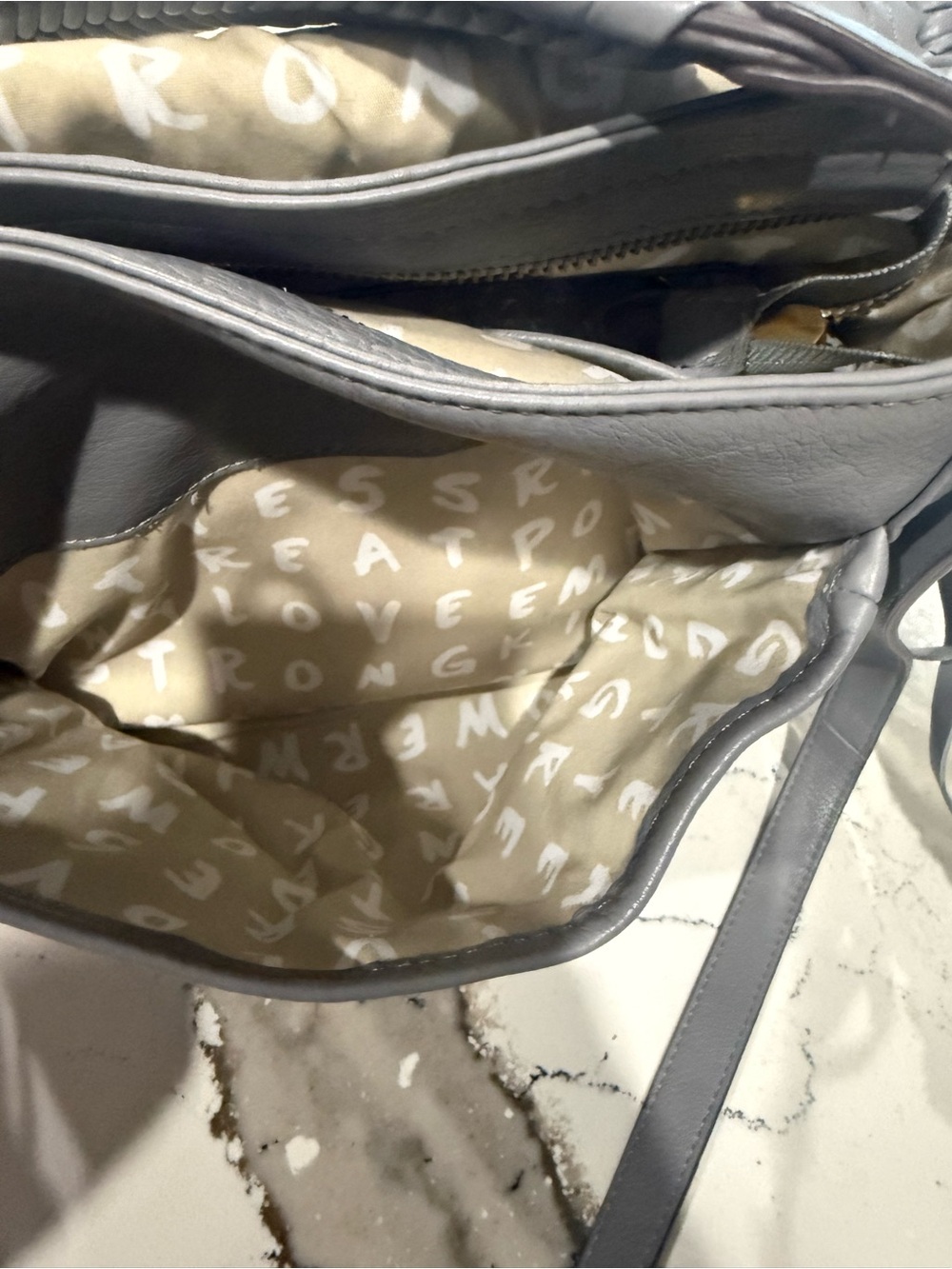 Aimee Kestenberg Gray Leather Braided Shoulder Bag with Gold Hardware - Picture 13 of 16